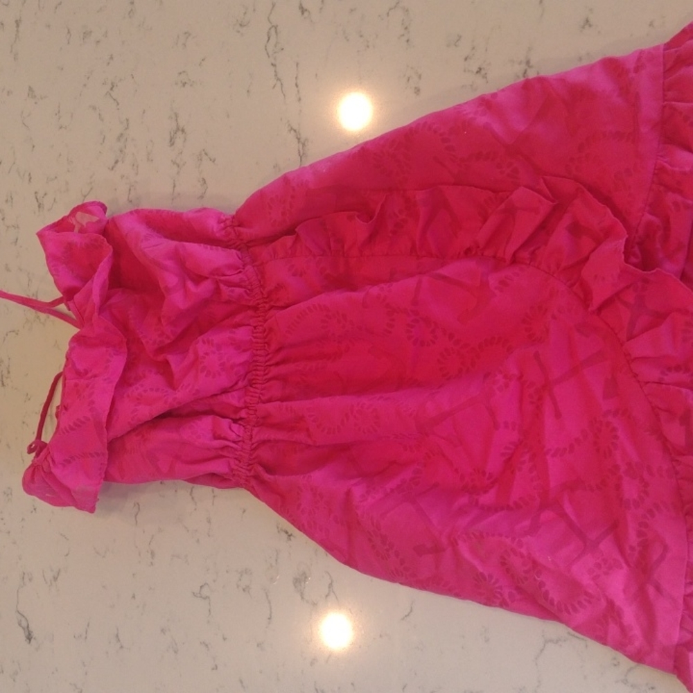 Lilly Pulitzer hot pink ruffle dress